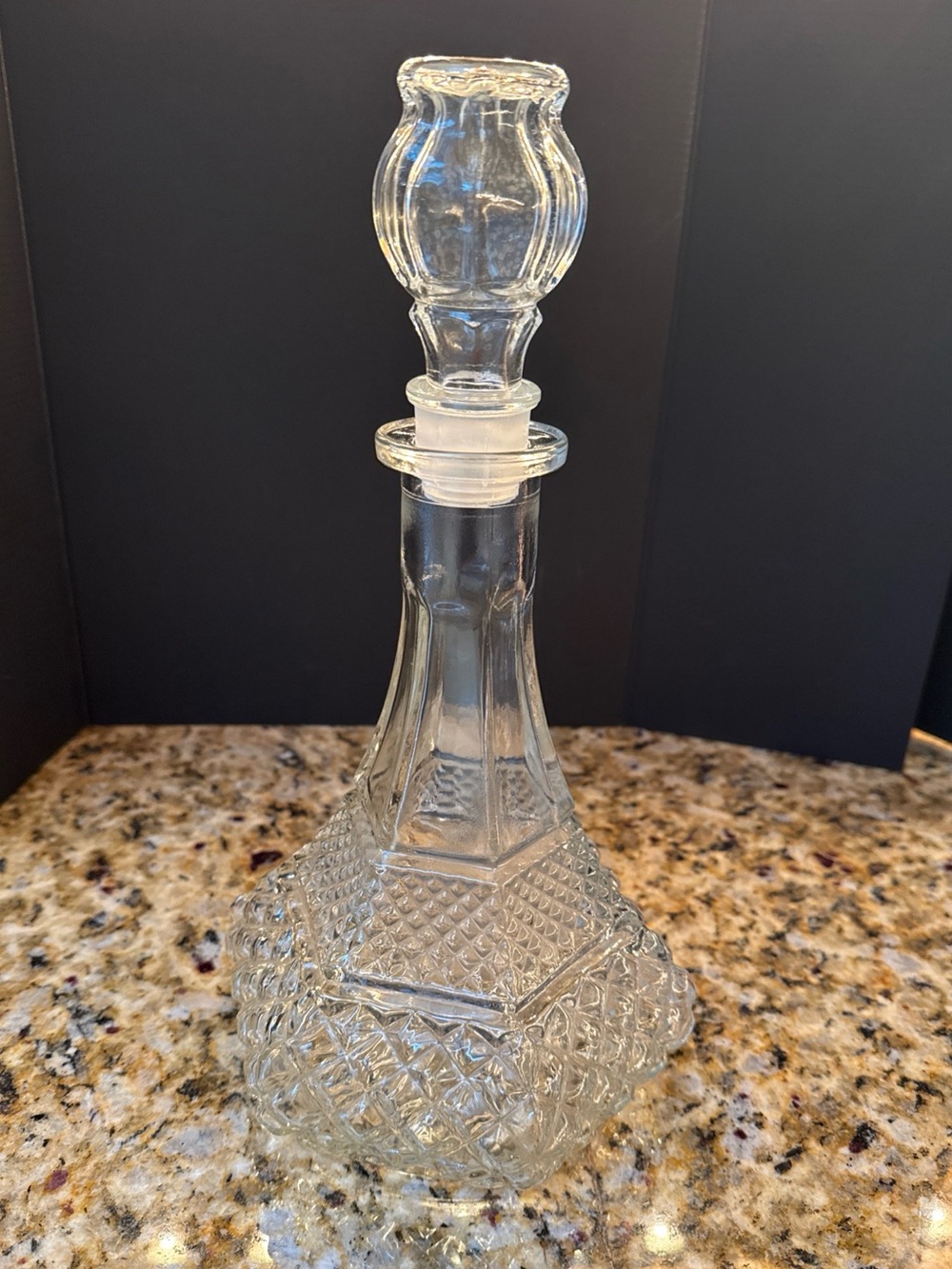 Vintage Anchor Hocking Wexford Ships Decanter with Stopper : 12” tall
